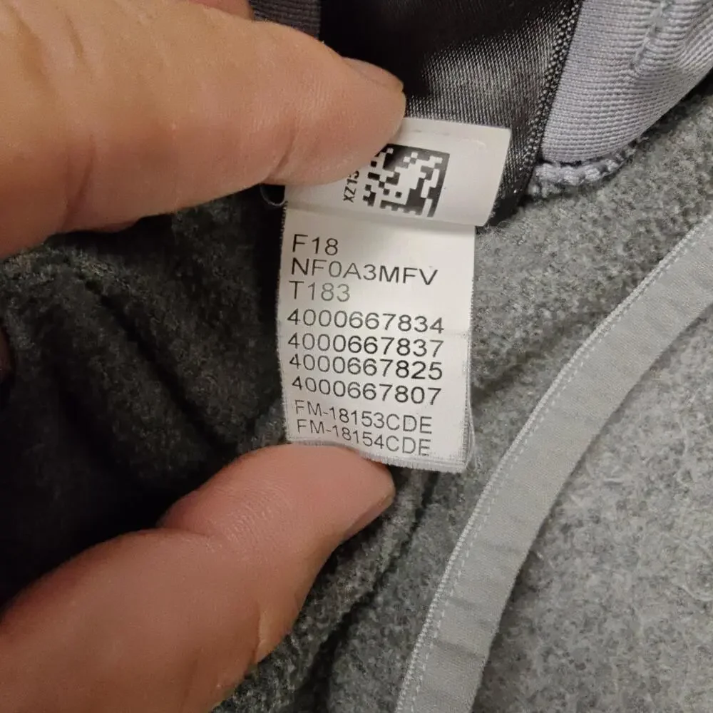 The North Face Jacket Mens Small Gray Fleece Full Zip Stand-Up Collar Pockets